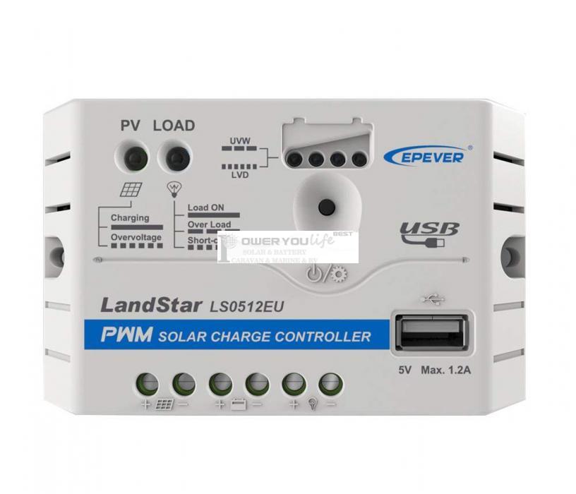 LS0512EU 5A  PWM LandStar Solar Charge Controller Regulators with usb