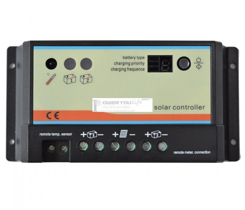 EPIPDB-COM 10A 12V/24V Dual two Battery Solar Charge Controller Regulators