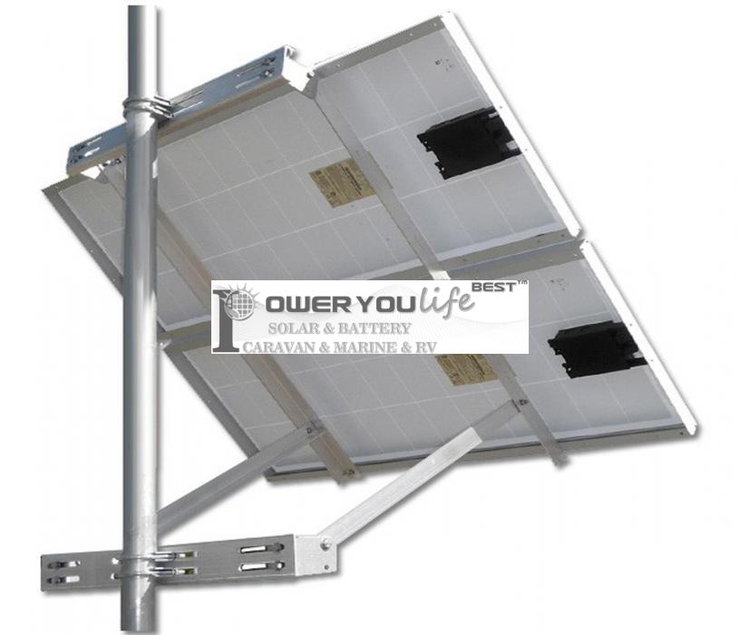 Side of Pole Solar Panel Mount for 2 panels