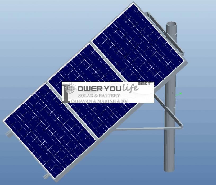 Side of Pole Solar Panel Mount for 3 panels